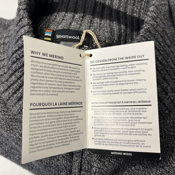 Smartwool Men's Black Charcoal Ripple Ridge Half Zip Sweater Size XL - Picture 4 of 8